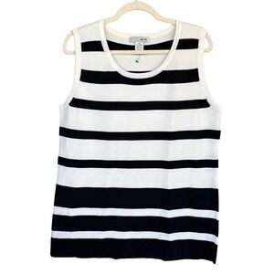 T5 WD NY Striped Knit Tank Top Sleeveless Casual Layering XL